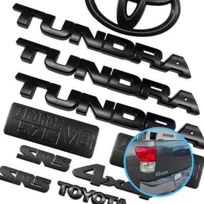 2007-2013 Blackout Emblem Overlay Kit Set For Tundra V8 4X4 Nameplate Cover 10X