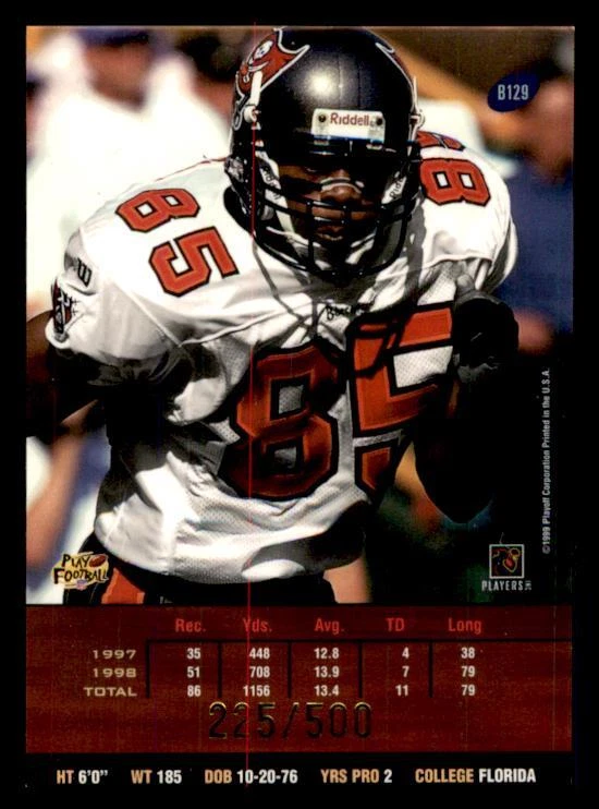 1999 Playoff Prestige SSD Reidel Anthony Spectrum Purple SN225/500 #B129 TB Bucs - Image 2 of 2