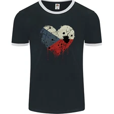 Love Czechia Flag Czech Republic Day Football Mens Ringer T-Shirt FotL
