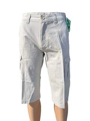 Mens Cargo 3/4 Shorts Elasticated Waist Long Length Combat Three Quarter  Pants UK