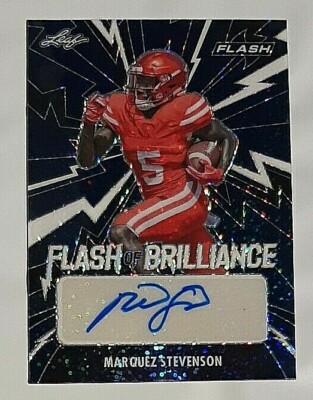 2021 Leaf Flash Brilliance Signatures Navy Blue Marquez Stevenson Rc Auto #07/75