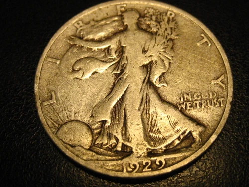 1929-S 90% Silver Walking Liberty Half Dollar Fine^^^^^