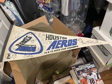 Houston Aeros Signed Pennant 