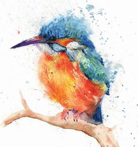 Limited Print Of Kingfisher Original Watercolour By Helen April Rose 312 Ebay