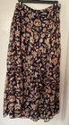 Lauren Ralph Lauren Floral Georgette Maxi Skirt Women's 6 Navy Multi Side Zip