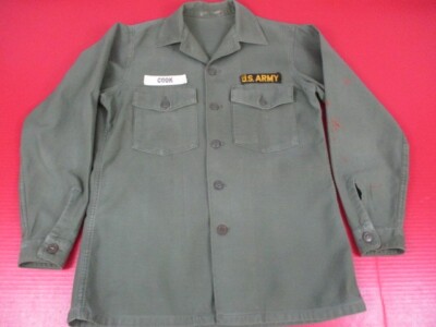 Vietnam US Army Sateen OG-107 Ptrn 64 Utility Shirt - 16 x