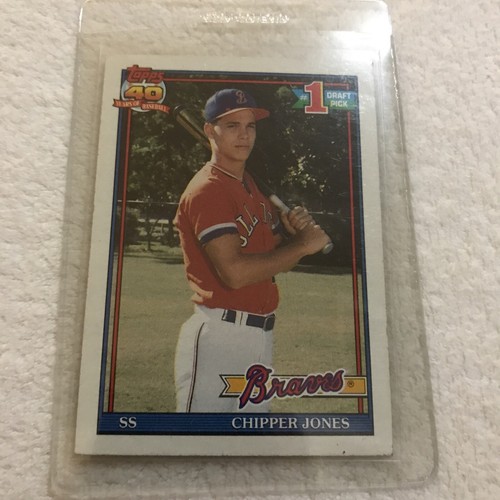 1991 Topps Atlanta Braves Chipper Jones #1 Draft Pick Rookie #333 *HOF* (mint) - Picture 11 of 12