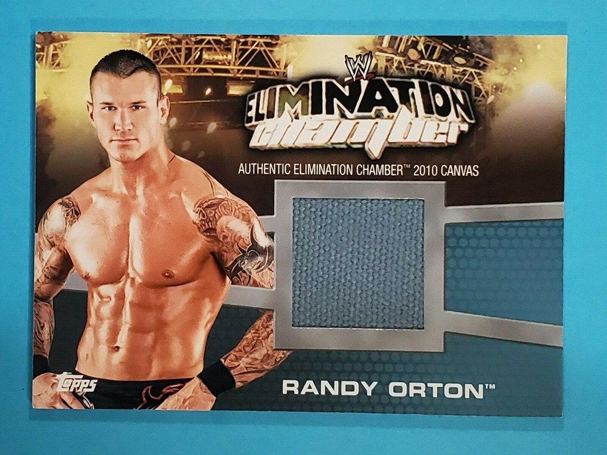 2010 Topps WWE Elimination Chamber Mat Canvas Relic Randy Orton