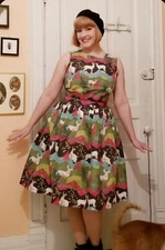 Hearts and Found Clarence dress in one of a kind mountain goat print GUC size XL
