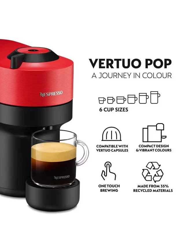 Nespresso Vertuo Pop Coffee Machine - Spicy Red or Aqua Mint - Image 4 of 4