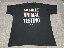 The Body Shop Against Animal Testing Black Single Stitch Shirt FOTL XL Cotton US
