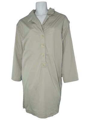 Luisa Spagnoli Damen Trenchcoat Größe 48 2Xl beige lange Jacke Tunika Baumwolle