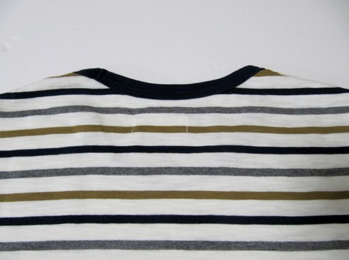 T-shirt uomo MRSP $185 nuova Harris Wilson Vladim panna righe cotone XL taglia - Foto 8 di 11