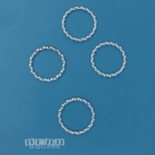 4 Solid Sterling Silver Closed Twist / Swirl Loop Rings 1.2mm x 15mm #33460