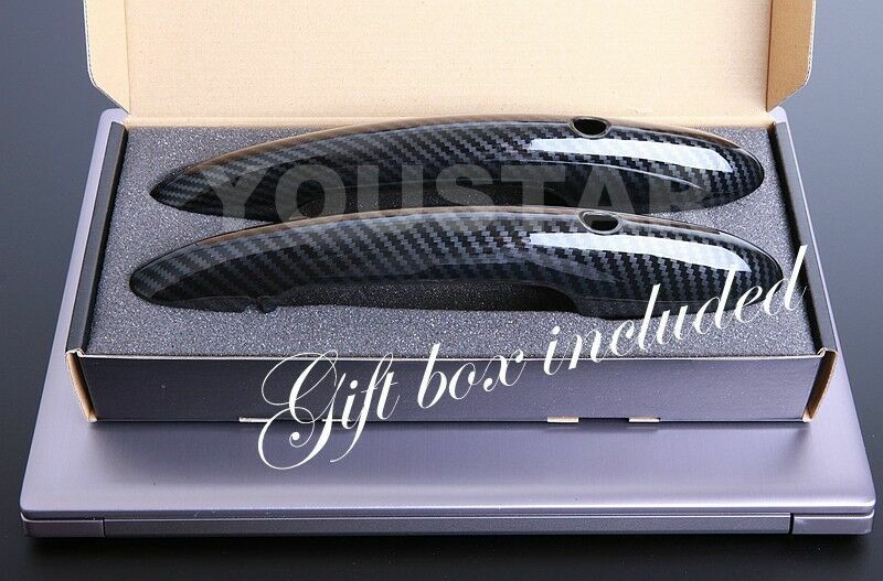 DELUXE GLOSS BLACK door handle trims covers x2 for MINI Cooper S 2014