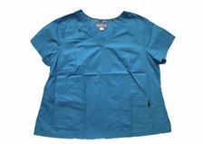 Koi Scrub Top Women  s Sz 3x Blue Kyra Kathy Nursing Medical V-neck