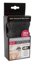 3 PACK Spongeables: Charcoal Wash In A Sponge 20+Showers 4 in 1 Exfoliator