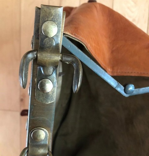 Bolso de Mano Grande Cuero Marrón Aspecto Industrial Metal Cierre Industrial - Imagen 7 de 12