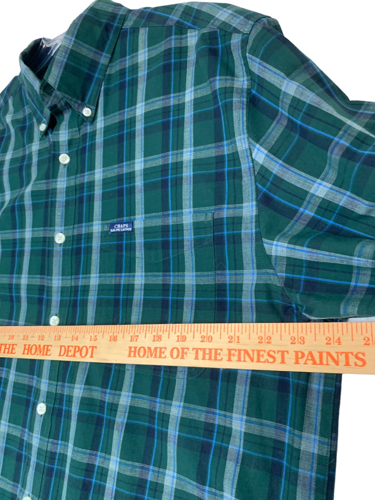 Chaps Ralph Lauren Button Down Mens Large Green Plaid East Care Checked image 6