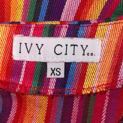 Ivy City Co. Summer Rainbow Striped Womens Short Sleeve V Neck Dress Size XS - Picture 12 of 12