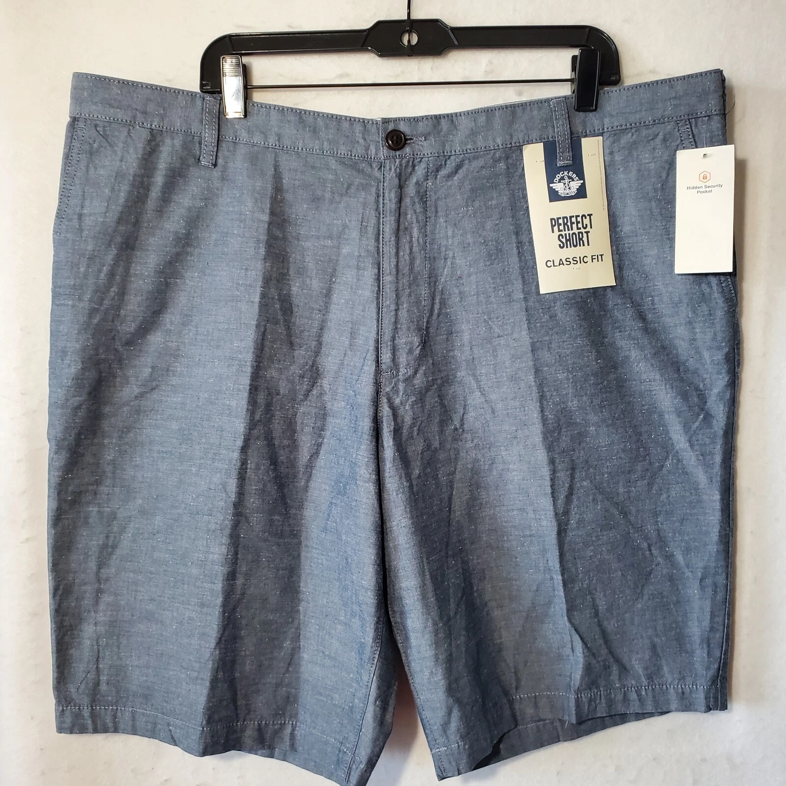 Dockers Shorts Men's 42 Blue Perfect Chino Golf Casual Perfect Short Classic NWT