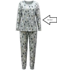 NWT Family PJ Woodland Winter Trees PJ Top Only Gray Women's 2X