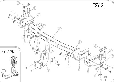 Towtrust Fixed Flange Automotive Towbar For SsangYong Kyron SUV 2006 To 2011