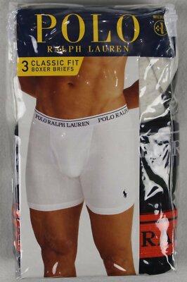 Ralph Lauren 3 Pack Black Green Beige Cotton Boxer Briefs NWT