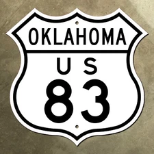 Oklahoma US route 83 highway marker shield road sign 1948 panhandle 16x16