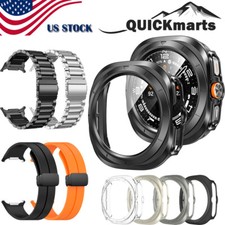 For Samsung Galaxy Watch Ultra 47mm Case Screen Cover Stainless  Silicone Band