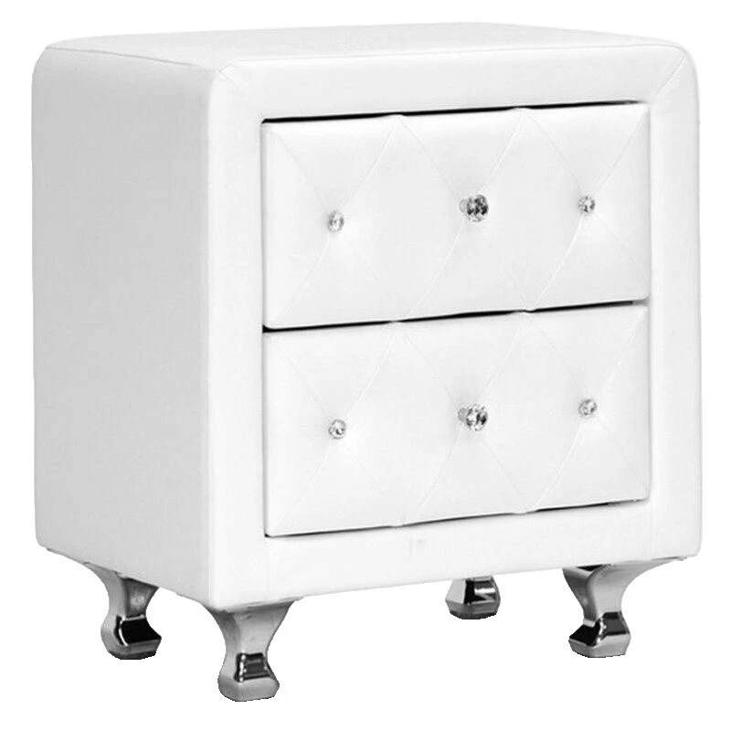 Mesitas de noche de cuero blanco