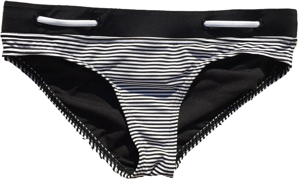 Parte inferior de bikini JAG 304384 para mujer a rayas con bandas (X grande, rayas negras y blancas) Foto 2 de 2
