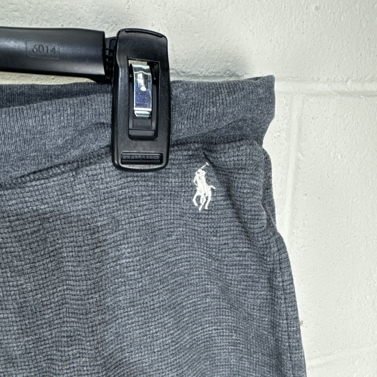 PONY Polo Ralph Lauren Waffle Maglia Pantaloni Felpa Da Uomo Taglia Large Grigi Pigia Termici Pigiama