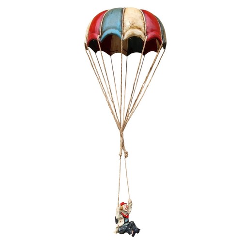 Vintage Parachute Clown Hanging Decoration - Colourful Handcrafted Display Piece - Picture 3 of 18