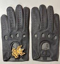 Men's Genuine Leather Driving Gloves With Knuckle Holes, Elephant Grey