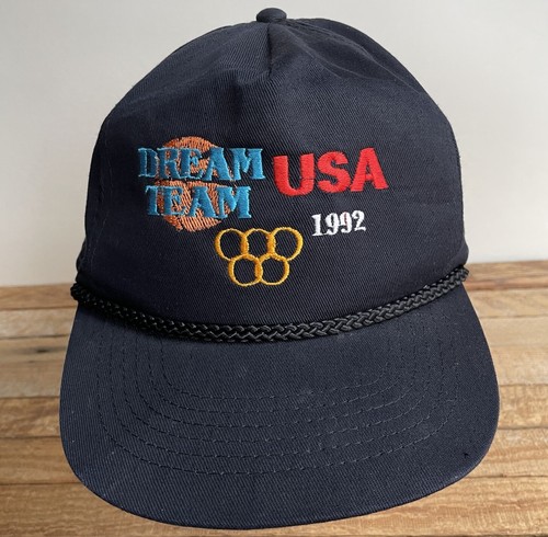 Dream Team USA Olympic 1992 Vintage NBA Basketball Team Snapback Hat Cap Black