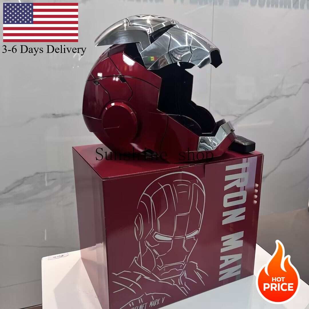 autoking iron man helmet price Iron-Man MK5 Silver Motorized Cosplay Helmet, Voice, Touch & Remote Control and the voice control has the Jarvis voice greeting effect XSociety Gold Iron-Man Helmet -