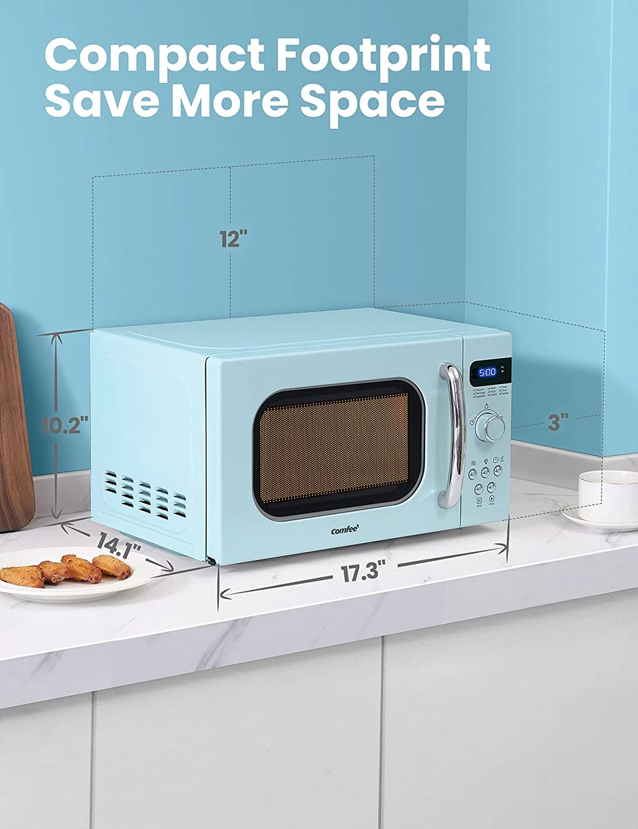 Retro Small Microwave Oven with Compact Size 9 Preset Menus