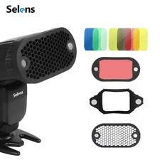 Selens Magnetic Flash 7 x Color Gels Filter Modifier Honeycomb Grid Photography