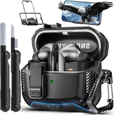 Compatible with Samsung Galaxy Buds 3 & Galaxy Buds 3 Pro Case with Phone Stand,