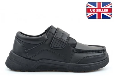 WILD TRIBE Jungen Schulschuhe Touch Fasten Schulschuhe Größe 3 Größe 4 Größe 5 Größe 6 schwarz