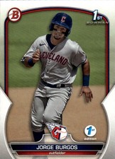 2023 Bowman 1st Edition Jorge Burgos #BPPF-98 Cleveland Guardians 27H