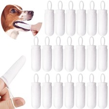 20 Pcs Microfiber Fingerbrush for Dogs Soft Finger Toothbrush Pet Dental Finger