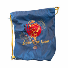 Lunar New Year Blue Drawstring Bag Graphic Pr...