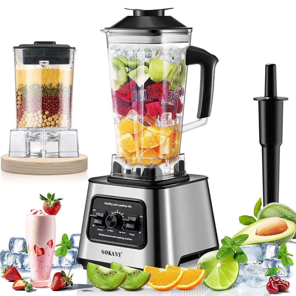 6000W Professioneller Küchenmixer 2,5L Stark Eisbrecher StandMixer Zerkleinerer