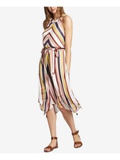 SANCTUARY Womens Ivory Handkerchief Hem Sleeveless Midi Empire Waist Dress L