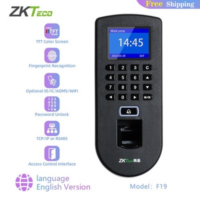 Zkteco F19 TCP/IP USB RS232 Fingerprint Time Attendance Access Control System