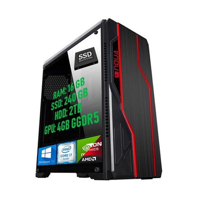 Computer Desktop Fisso Assemblato Gaming I7 16GB SSD 240GB + 2TB RGB Fortnite