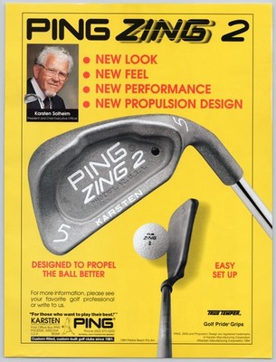 Ping Zing 2 Golf Clubs Karsten Phoenix AZ Easy Set Up 1994 Vintage Print Ad