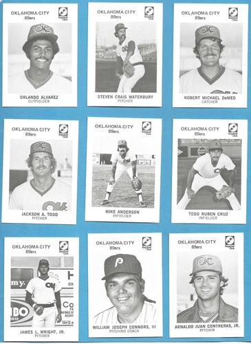 1978 Oklahoma City 89ers (AAA Phillies) Minor League Baseball Lot of 9 EM+